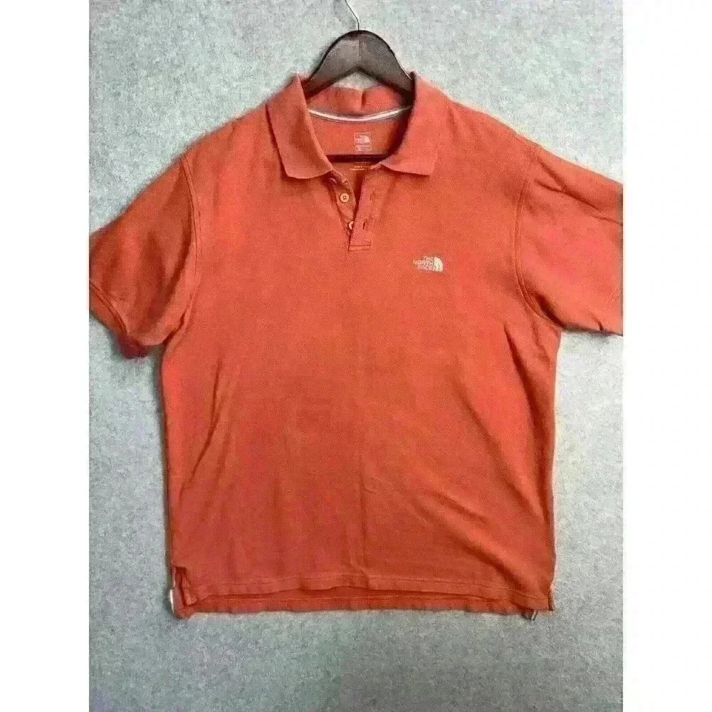 The North Face Wander Polo Short Sleeve Shirt Rusted Bronze Orange Sz L‎ Cotton
